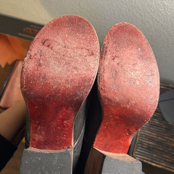 Freebird Grany Lace Up Size 10 Black Tall Boots Distressed Whimsigoth Grunge - Picture 14 of 15